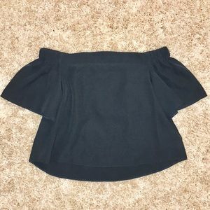 Dark Blue Off The Shoulder Top